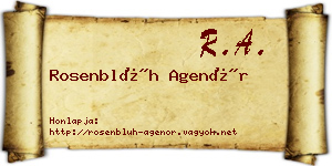 Rosenblüh Agenór névjegykártya